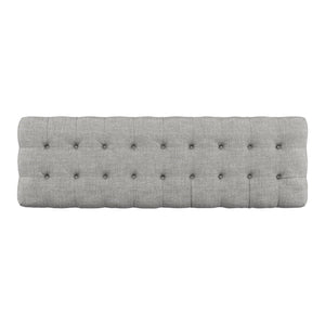 Cartia Tufted Linen Upholstered Bench with Wood Legs for Bedroom or Entryway Seating