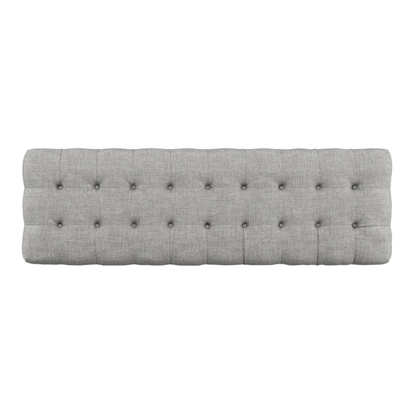 Cartia Tufted Linen Upholstered Bench with Wood Legs for Bedroom or Entryway Seating