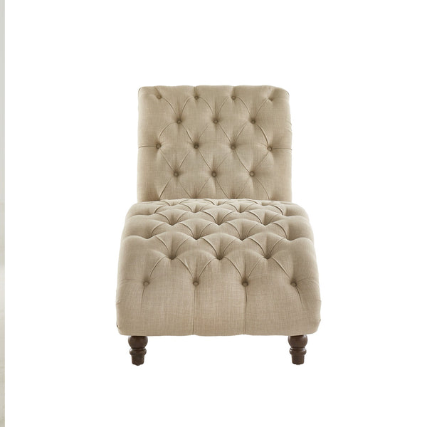 Cartia Tufted Accent Chair and Chaise Lounge with Nailhead Trim Hardwood Frame