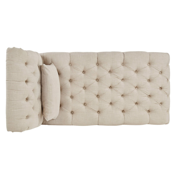 Cartia Tufted Accent Chair and Chaise Lounge with Nailhead Trim Hardwood Frame