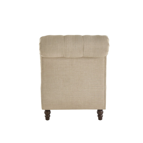 Cartia Tufted Accent Chair and Chaise Lounge with Nailhead Trim Hardwood Frame