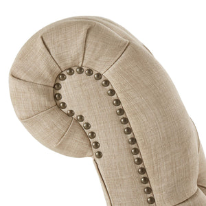 Cartia Tufted Accent Chair and Chaise Lounge with Nailhead Trim Hardwood Frame