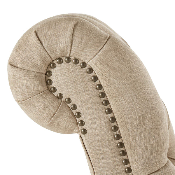 Cartia Tufted Accent Chair and Chaise Lounge with Nailhead Trim Hardwood Frame