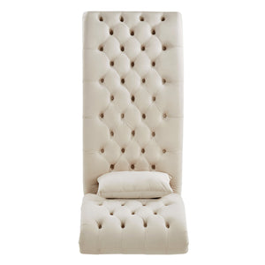 Cartia Tufted Accent Chair and Chaise Lounge with Nailhead Trim Hardwood Frame