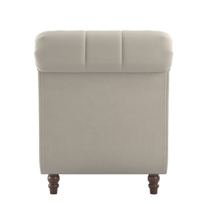 Cartia Tufted Accent Chair and Chaise Lounge with Nailhead Trim Hardwood Frame