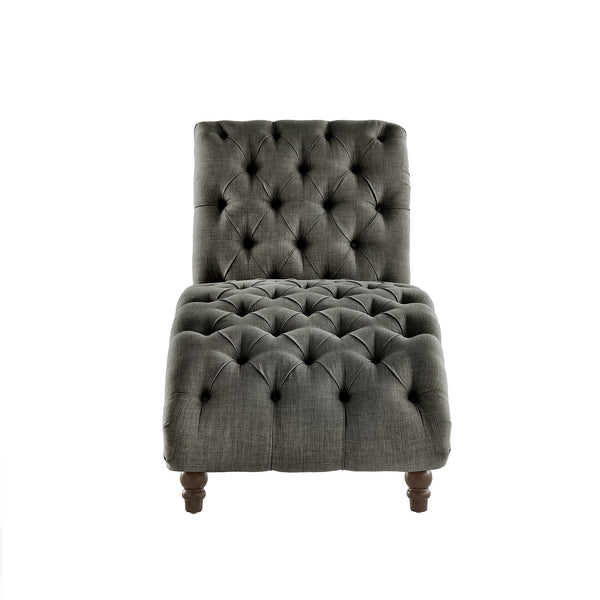 Cartia Tufted Accent Chair and Chaise Lounge with Nailhead Trim Hardwood Frame
