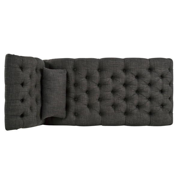 Cartia Tufted Accent Chair and Chaise Lounge with Nailhead Trim Hardwood Frame