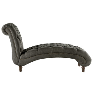 Cartia Tufted Accent Chair and Chaise Lounge with Nailhead Trim Hardwood Frame