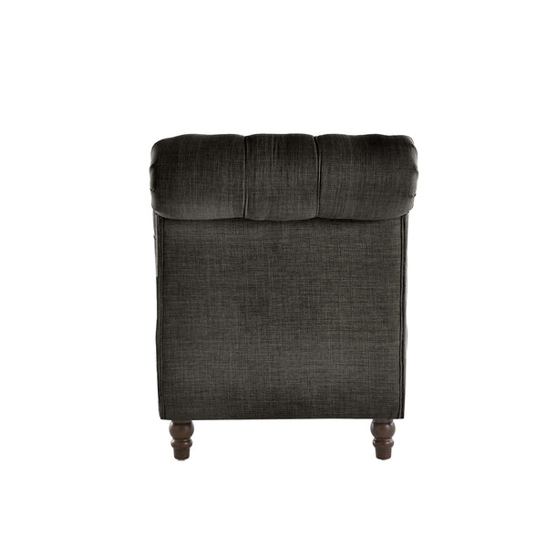 Cartia Tufted Accent Chair and Chaise Lounge with Nailhead Trim Hardwood Frame