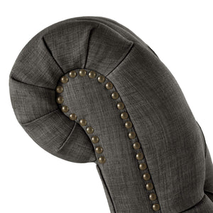 Cartia Tufted Accent Chair and Chaise Lounge with Nailhead Trim Hardwood Frame