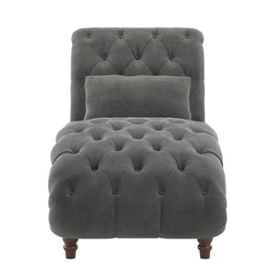 Cartia Tufted Accent Chair and Chaise Lounge with Nailhead Trim Hardwood Frame