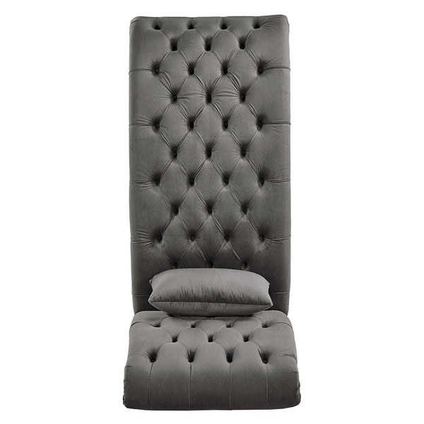Cartia Tufted Accent Chair and Chaise Lounge with Nailhead Trim Hardwood Frame