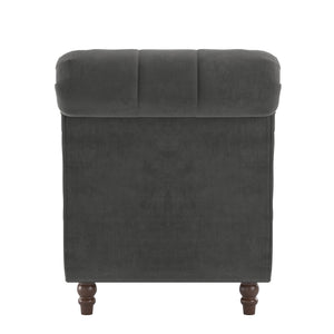 Cartia Tufted Accent Chair and Chaise Lounge with Nailhead Trim Hardwood Frame