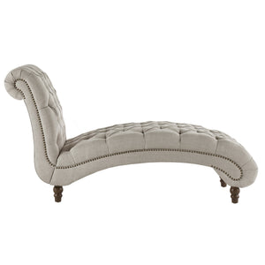 Cartia Tufted Accent Chair and Chaise Lounge with Nailhead Trim Hardwood Frame