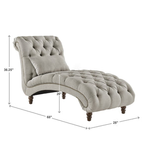 Cartia Tufted Accent Chair and Chaise Lounge with Nailhead Trim Hardwood Frame