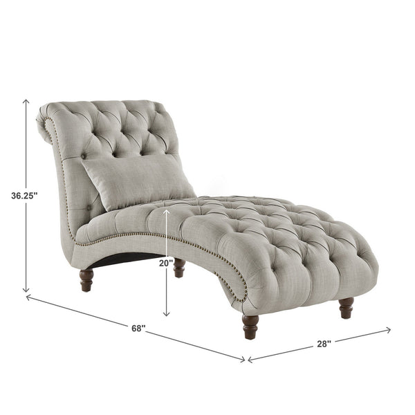 Cartia Tufted Accent Chair and Chaise Lounge with Nailhead Trim Hardwood Frame