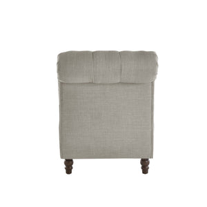 Cartia Tufted Accent Chair and Chaise Lounge with Nailhead Trim Hardwood Frame