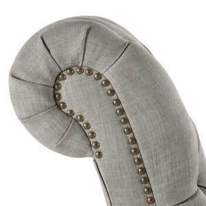 Cartia Tufted Accent Chair and Chaise Lounge with Nailhead Trim Hardwood Frame