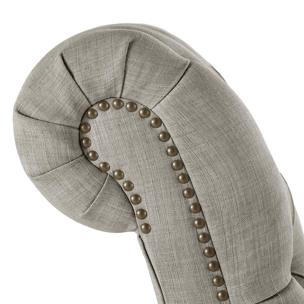 Cartia Tufted Accent Chair and Chaise Lounge with Nailhead Trim Hardwood Frame