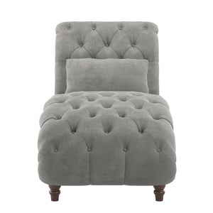 Cartia Tufted Accent Chair and Chaise Lounge with Nailhead Trim Hardwood Frame