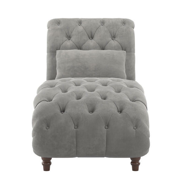Cartia Tufted Accent Chair and Chaise Lounge with Nailhead Trim Hardwood Frame