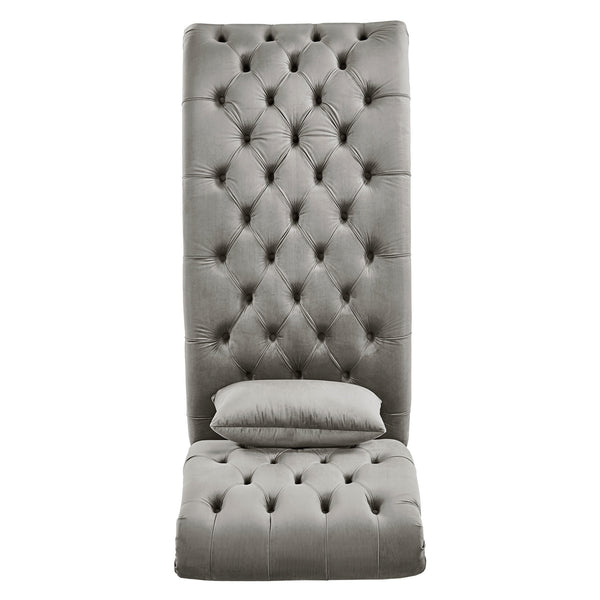 Cartia Tufted Accent Chair and Chaise Lounge with Nailhead Trim Hardwood Frame
