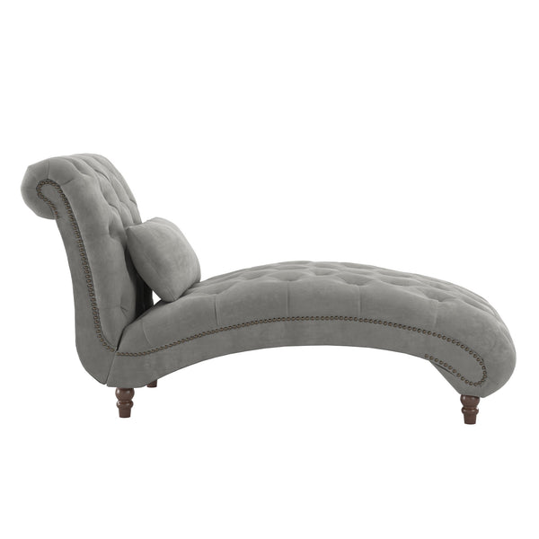 Cartia Tufted Accent Chair and Chaise Lounge with Nailhead Trim Hardwood Frame