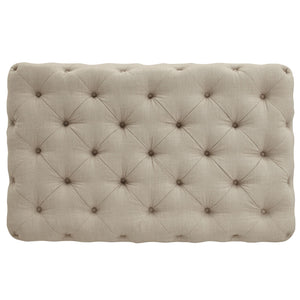 Cartia Button Tufted Linen Cocktail Ottoman with Casters for Living Room