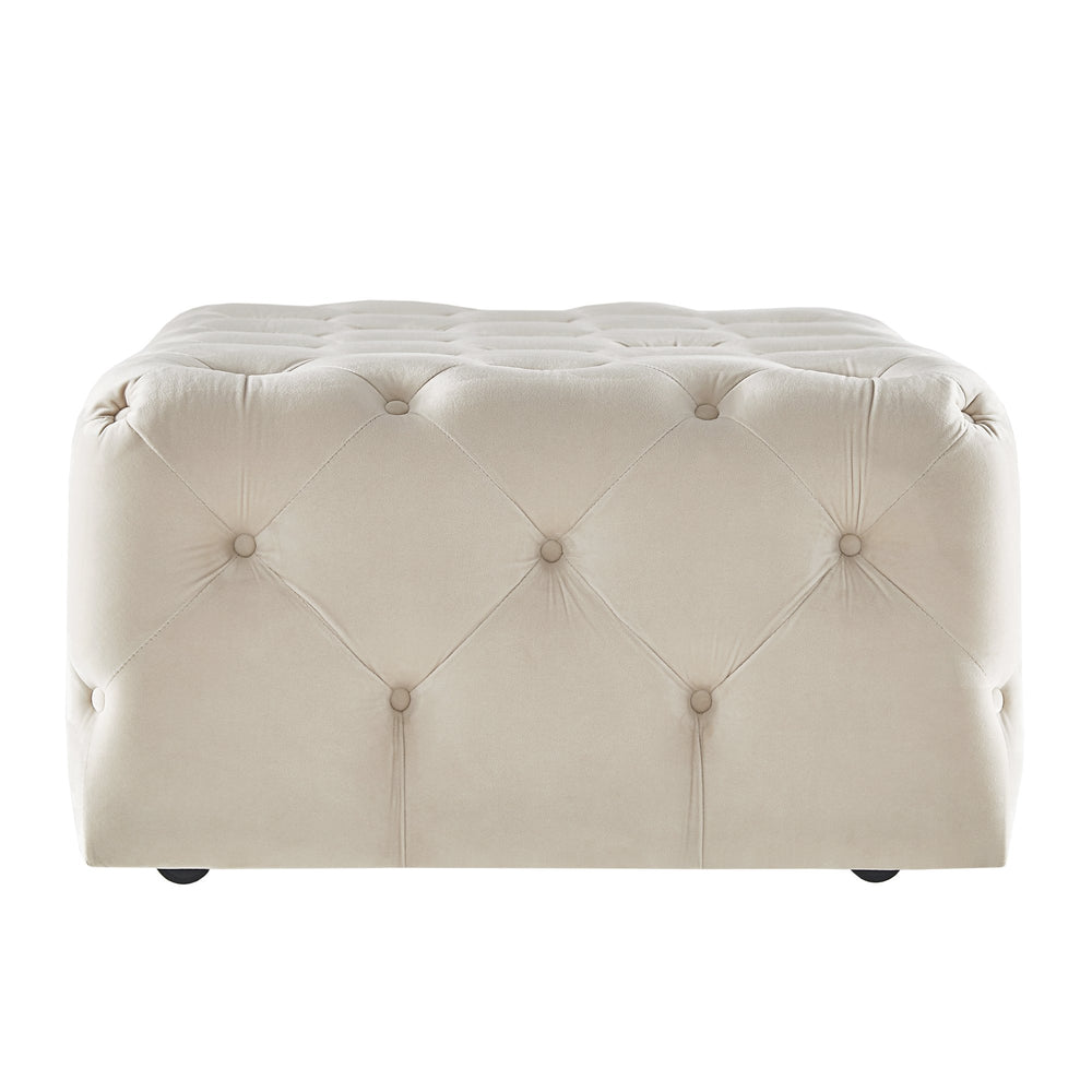 Homelegance Cartia Tufted Fabric Ottoman Versatile Beige Footrest for Any Room E208OT-BV(3A)