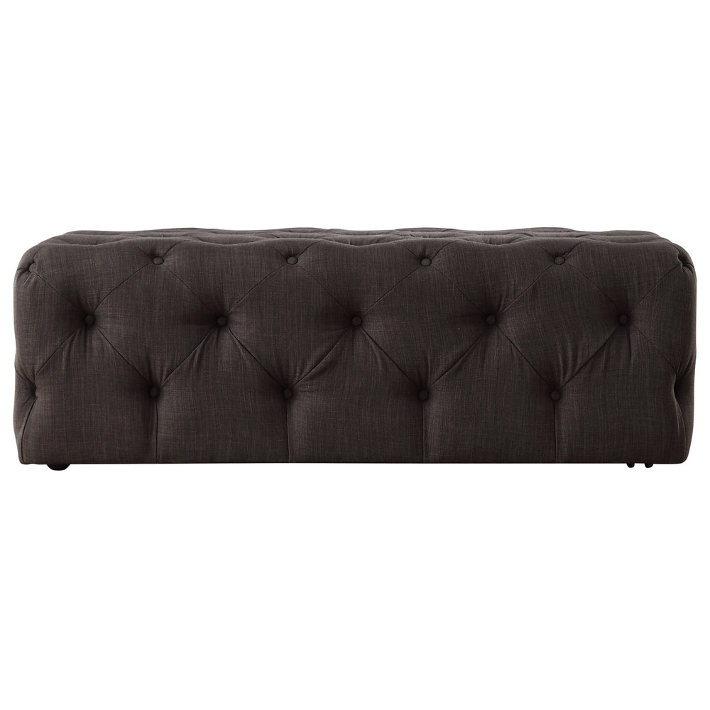 Homelegance Cartia Button Tufted Linen Cocktail Ottoman with Casters for Living Room Dark Grey E208OT-DGL(3A)