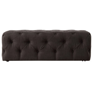 Homelegance Cartia Button Tufted Linen Cocktail Ottoman with Casters for Living Room Dark Grey E208OT-DGL(3A)