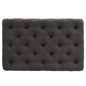 Cartia Button Tufted Linen Cocktail Ottoman with Casters for Living Room
