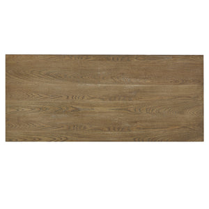 Deidrian Oak Veneer Writing Desk with Metal Frame Shelves and Keyboard Drawer