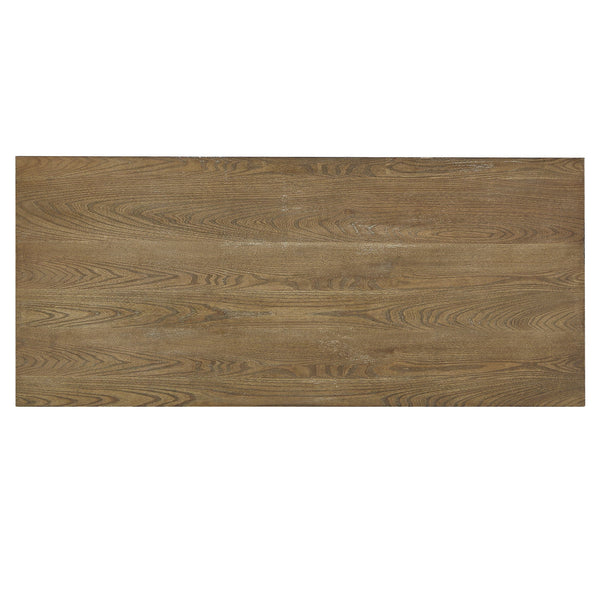 Deidrian Oak Veneer Writing Desk with Metal Frame Shelves and Keyboard Drawer