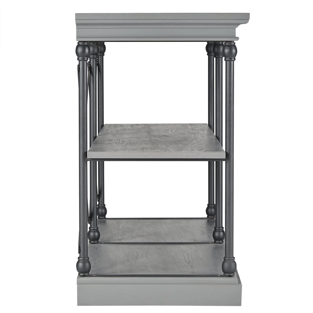 Homelegance Deidrian Industrial Sofa Console Table with Open Shelves and Metal Frame for Living Room Grey E296GA-05(N1)