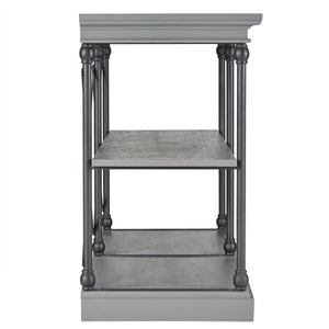 Deidrian Industrial Sofa Console Table with Open Shelves and Metal Frame for Living Room