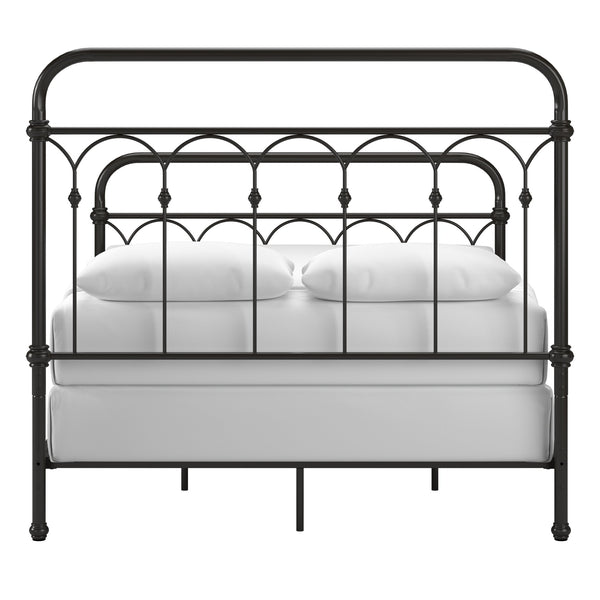 Wesling Metal Bed Frame Ornate Curved Scrollwork Transitional Bedroom Elegance Style