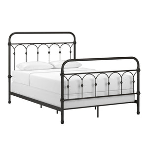 Wesling Metal Bed Frame Ornate Curved Scrollwork Transitional Bedroom Elegance Style