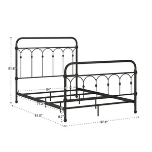 Wesling Metal Bed Frame Ornate Curved Scrollwork Transitional Bedroom Elegance Style