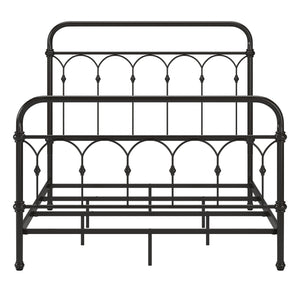Wesling Metal Bed Frame Ornate Curved Scrollwork Transitional Bedroom Elegance Style
