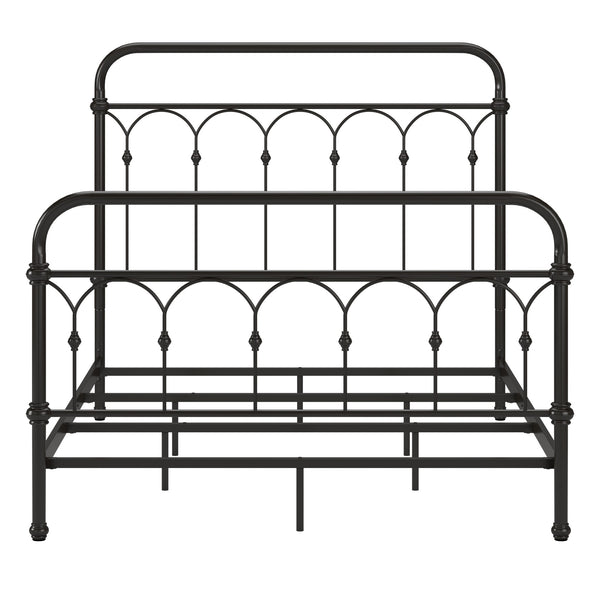 Wesling Metal Bed Frame Ornate Curved Scrollwork Transitional Bedroom Elegance Style