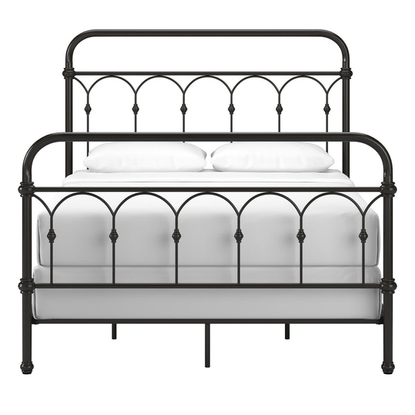 Wesling Metal Bed Frame Ornate Curved Scrollwork Transitional Bedroom Elegance Style