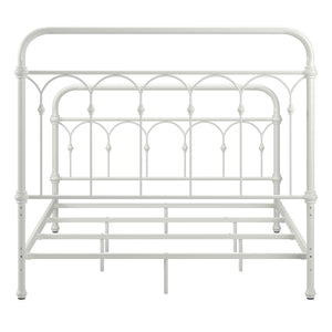 Wesling Metal Bed Frame Ornate Curved Scrollwork Transitional Bedroom Elegance Style