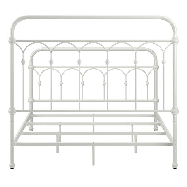Wesling Metal Bed Frame Ornate Curved Scrollwork Transitional Bedroom Elegance Style
