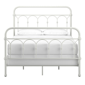 Wesling Metal Bed Frame Ornate Curved Scrollwork Transitional Bedroom Elegance Style
