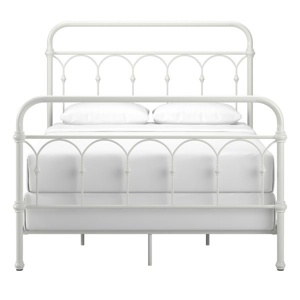 Wesling Metal Bed Frame Ornate Curved Scrollwork Transitional Bedroom Elegance Style