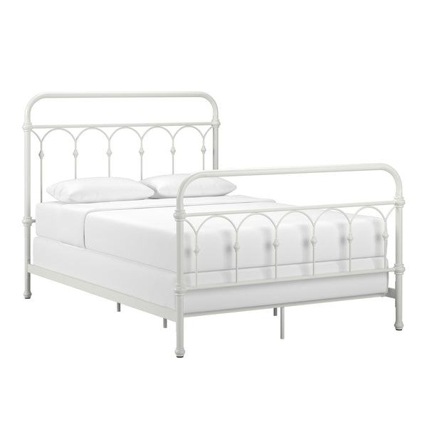 Wesling Metal Bed Frame Ornate Curved Scrollwork Transitional Bedroom Elegance Style