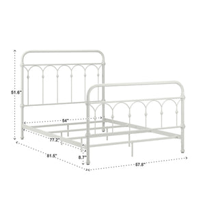Wesling Metal Bed Frame Ornate Curved Scrollwork Transitional Bedroom Elegance Style