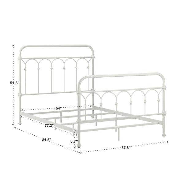 Wesling Metal Bed Frame Ornate Curved Scrollwork Transitional Bedroom Elegance Style