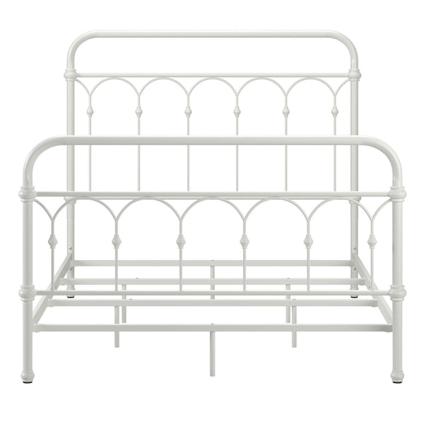 Wesling Metal Bed Frame Ornate Curved Scrollwork Transitional Bedroom Elegance Style